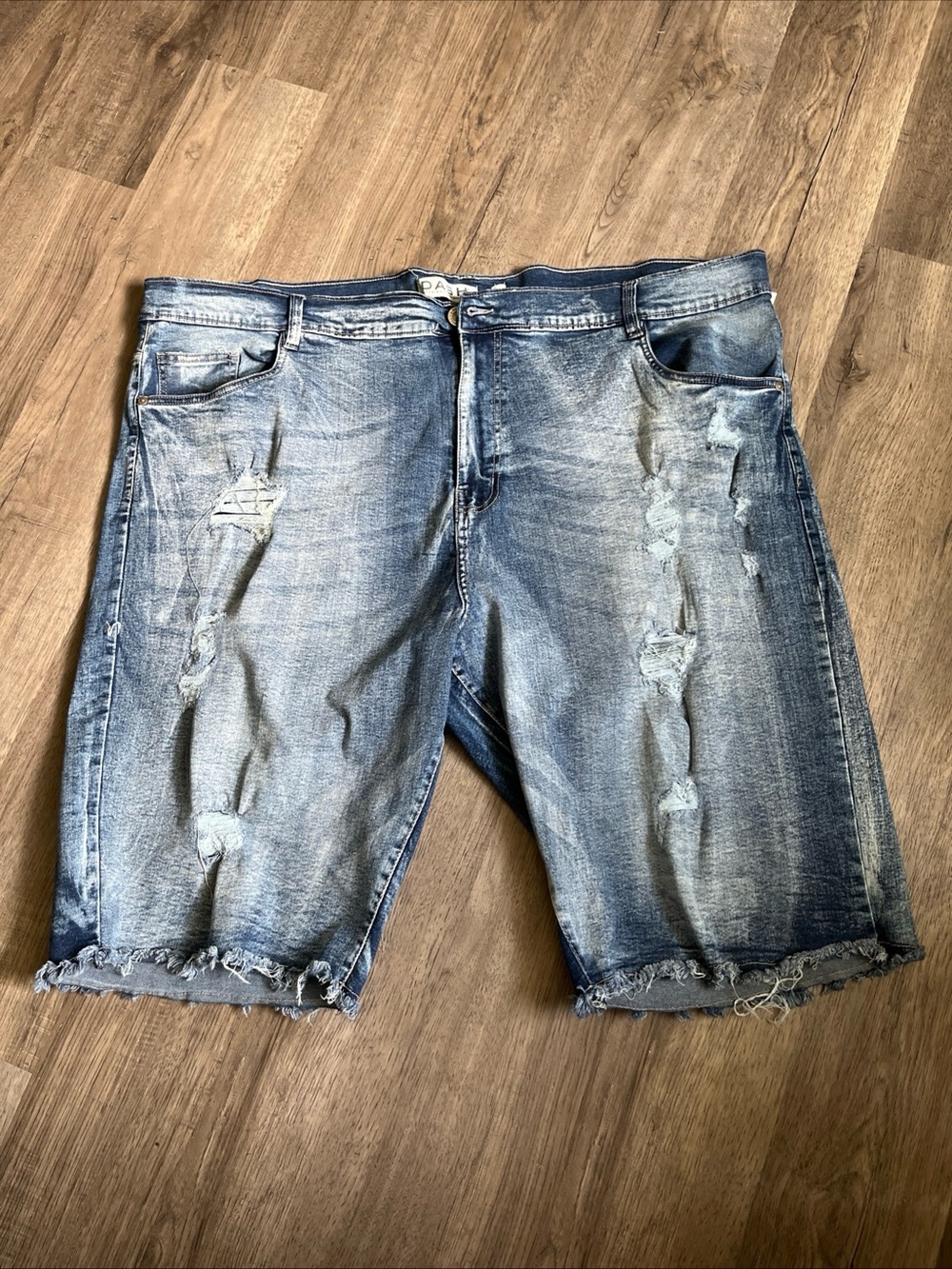 Men's Distressed Denim Shorts - Light Blue 50x13